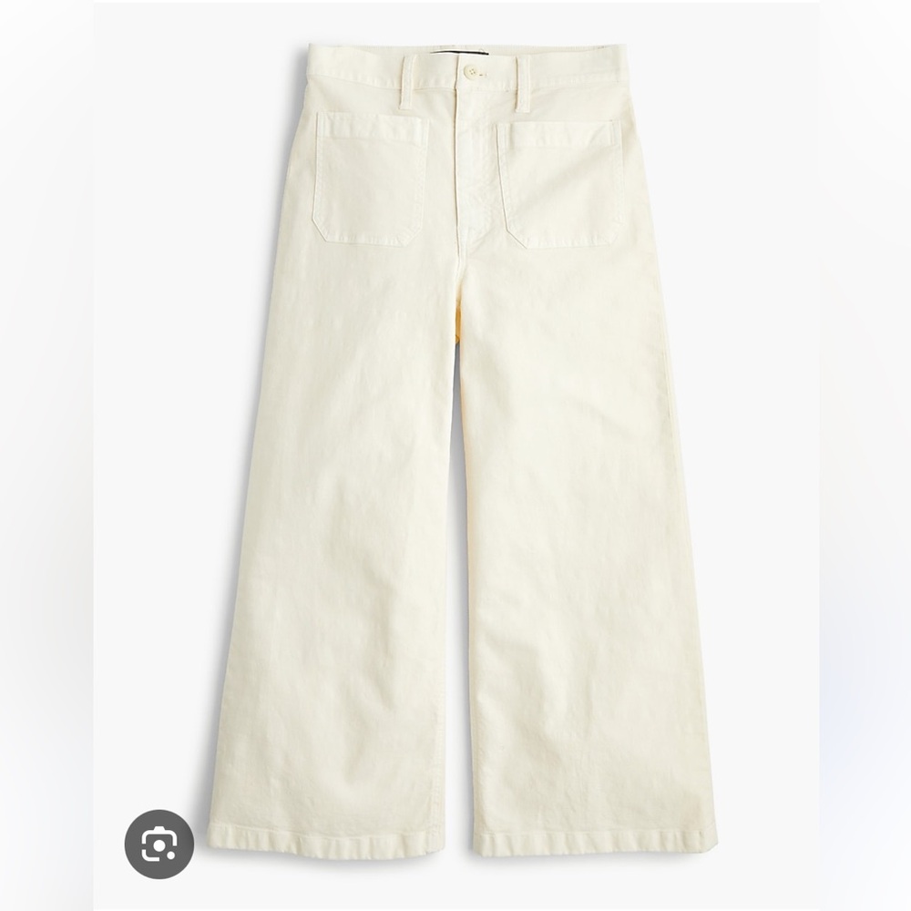 J. Crew Wide Leg Pants in Off-White/Cream